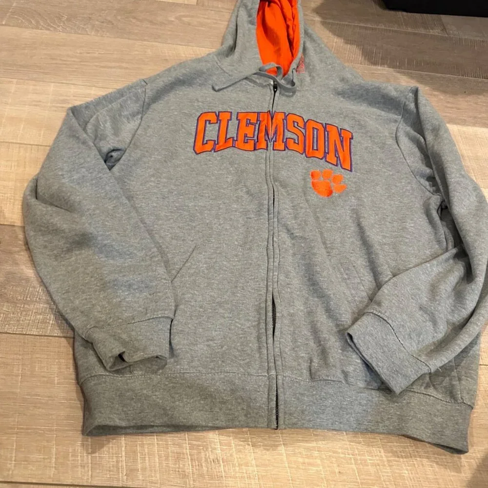 COLOSSEUM MENS XL CLEMSON TIGERS ZIP UP HOODED SWEATSHIRT